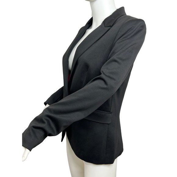 Suzy Shier Women’s Blazer Black M Vintage Shoulder Pads Button Princess Seams - Picture 2 of 16